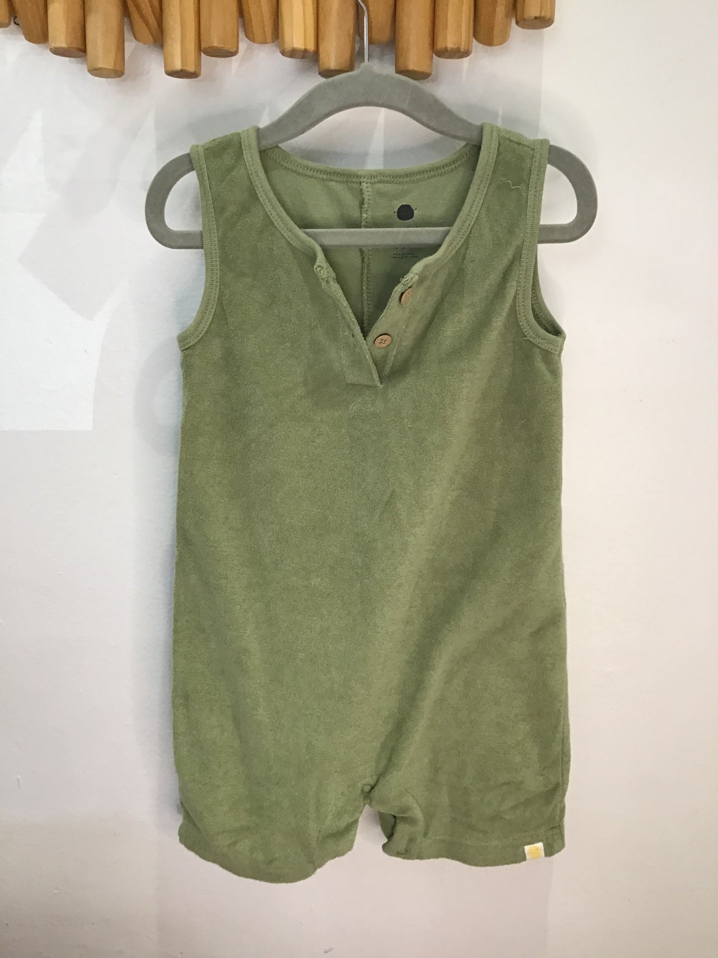Romper shorty olive terry 18-24m
