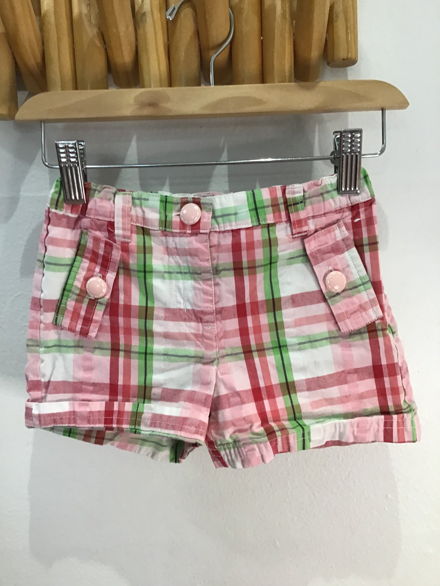 Shorts pink checkered 4y