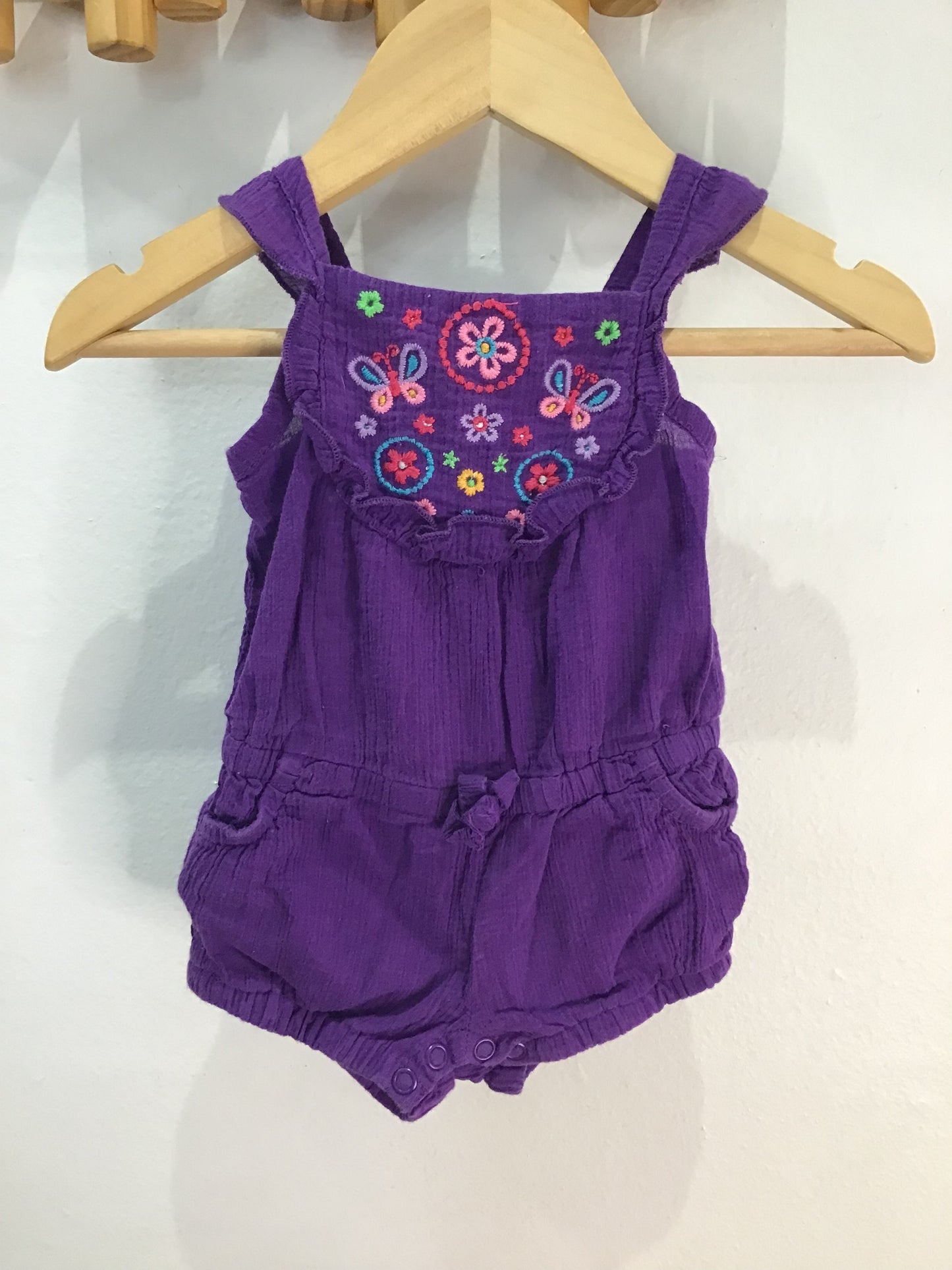 Romper shorty purple 3-6m