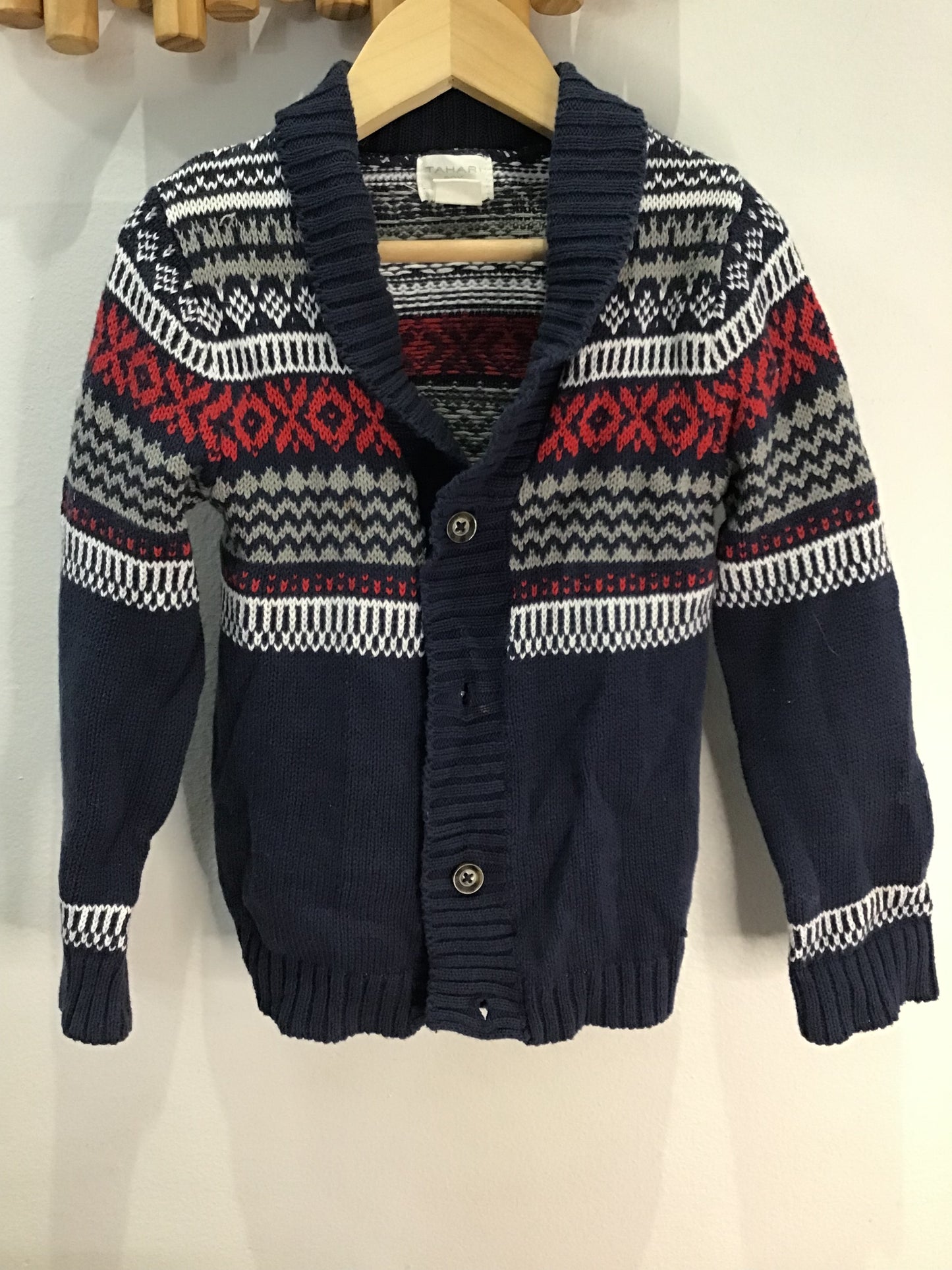 Sweater blue pattern cardi 4y