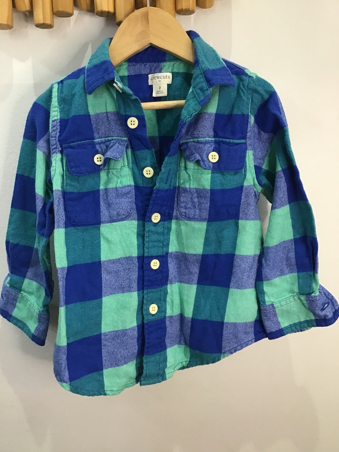 Shirt Crew Cuts flannel checkered 2y