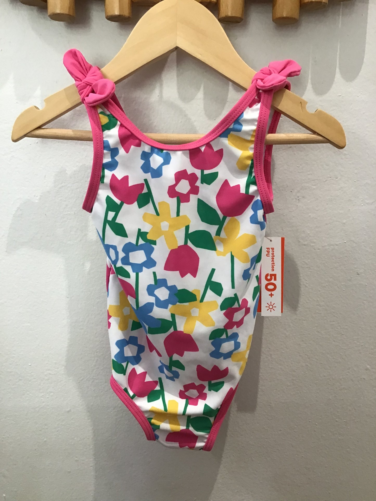 Abstract flowers swimsuit 12-18m NEW