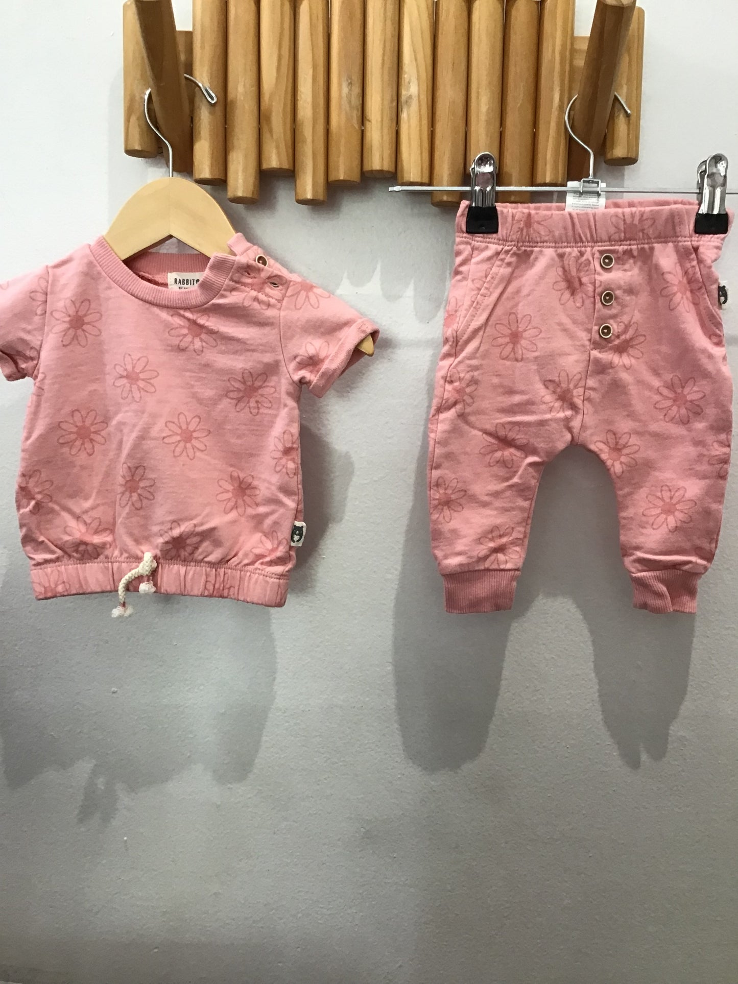 Pink daisies set 0-3m