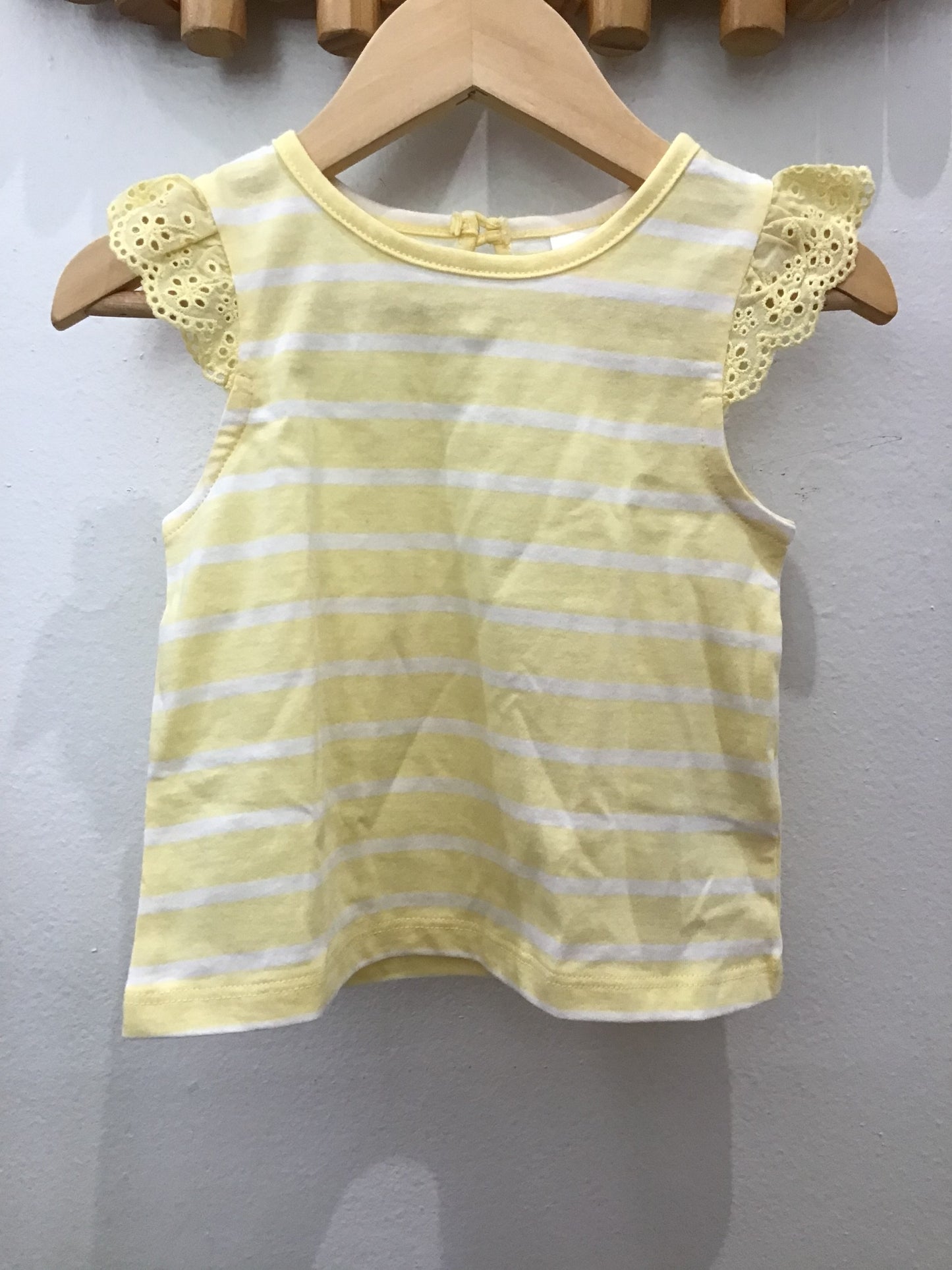 Yellow striped tee 6-12m