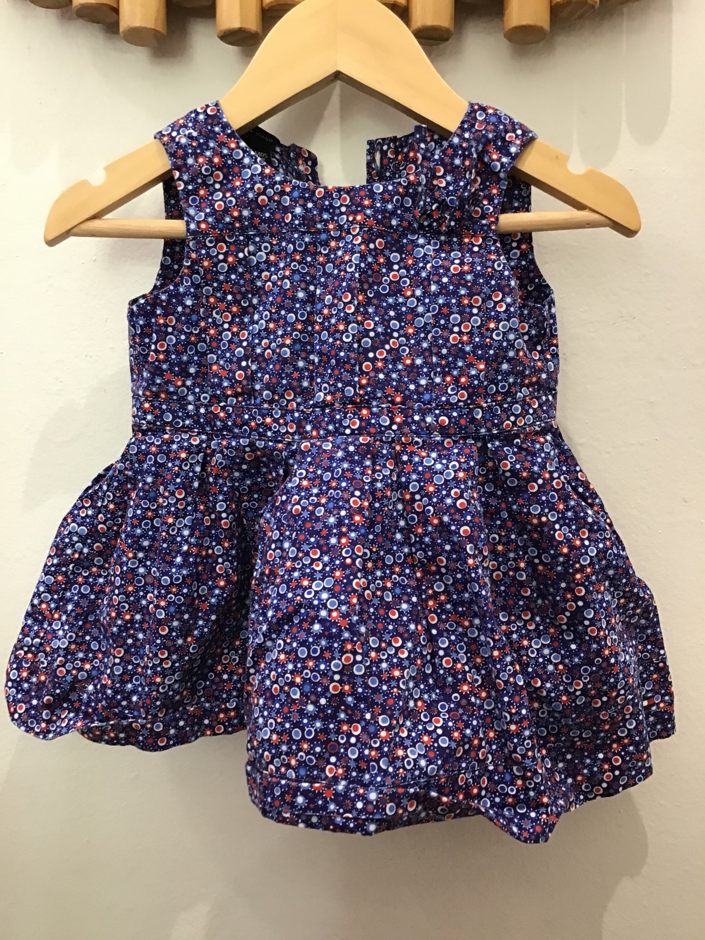 Blue dots dress 6-9m