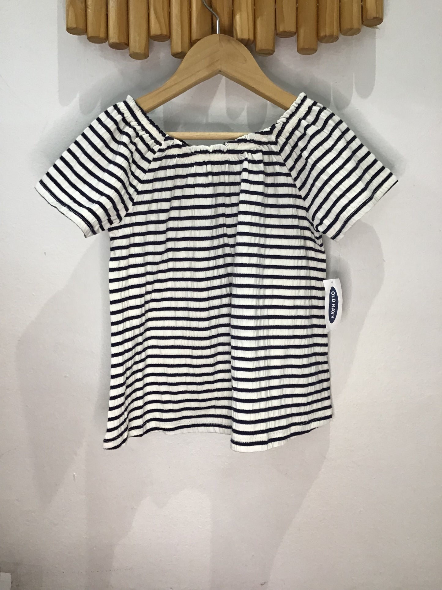 Tee striped square neck 4y NEW