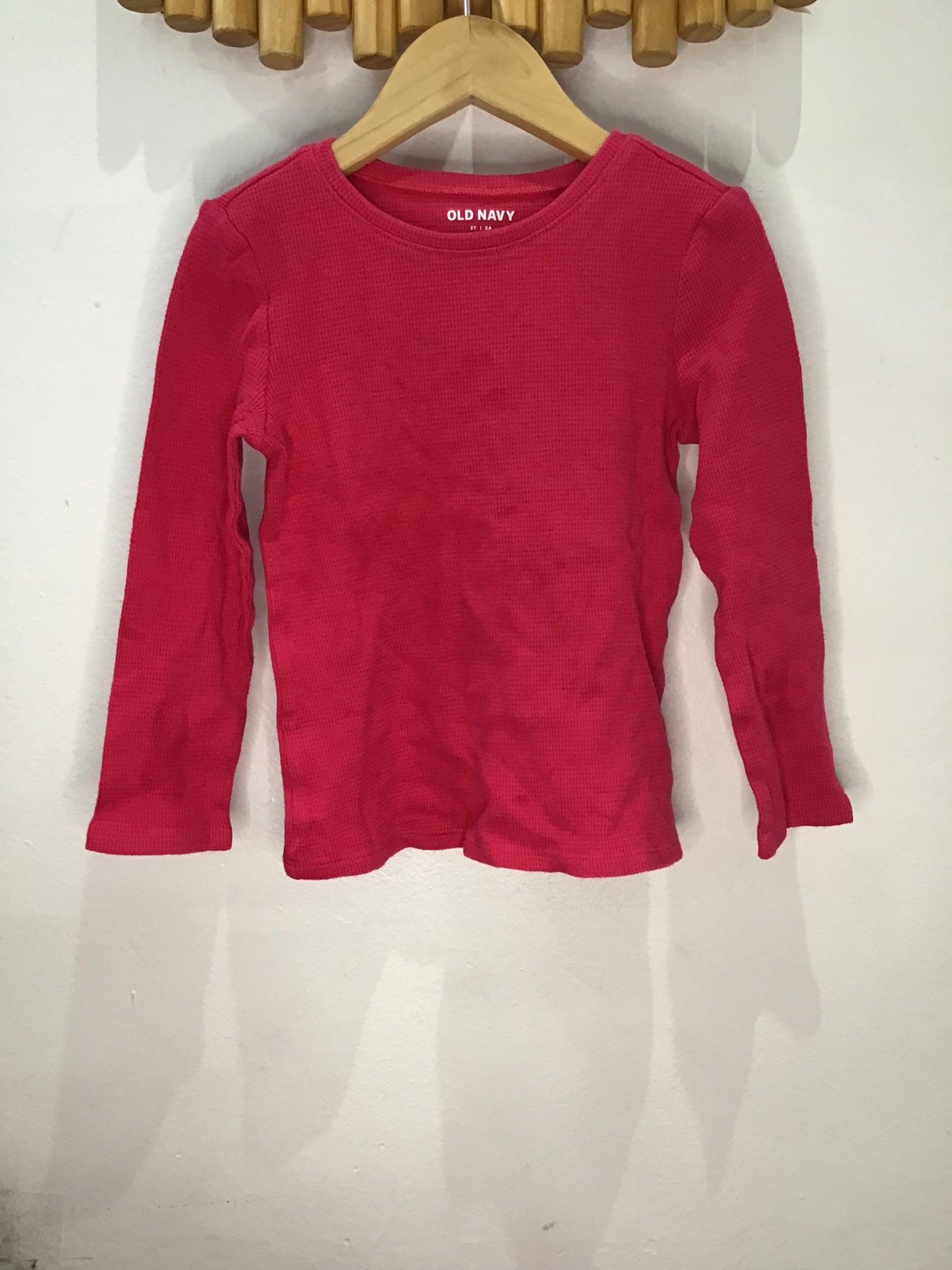 Tee hot pink waffle 5y B