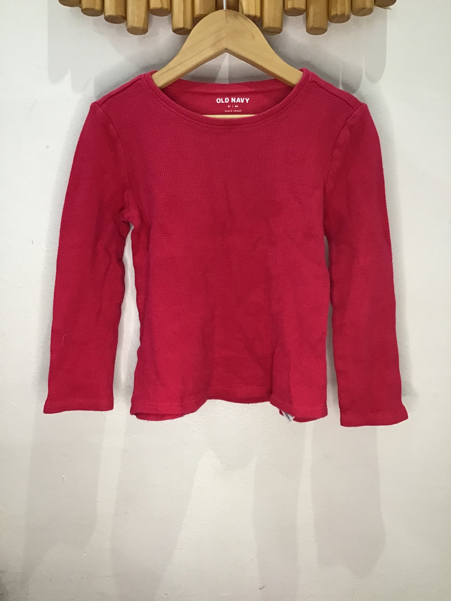 Tee hot pink waffle 5y