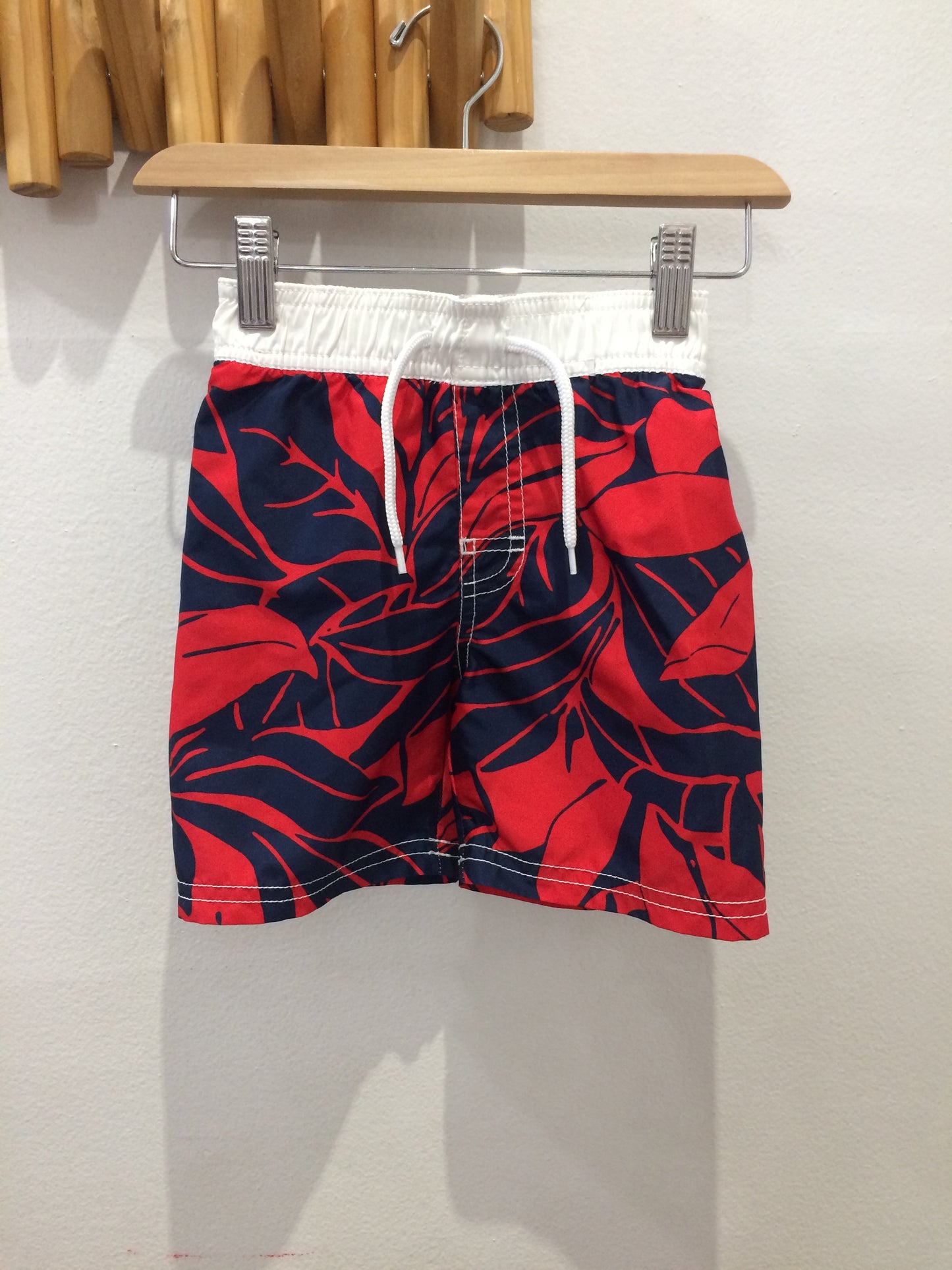 Red flowers swim shorts 2y