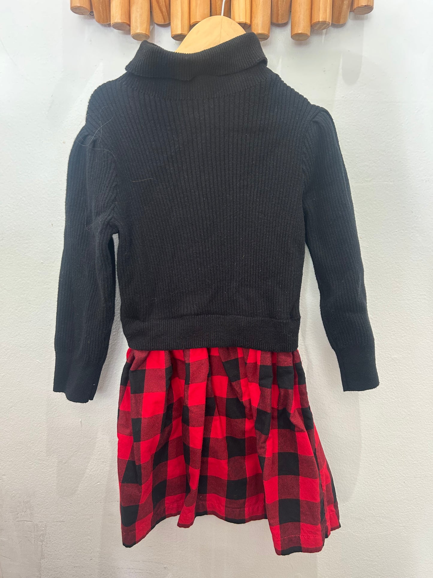 Flannel turtleneck dress 5y