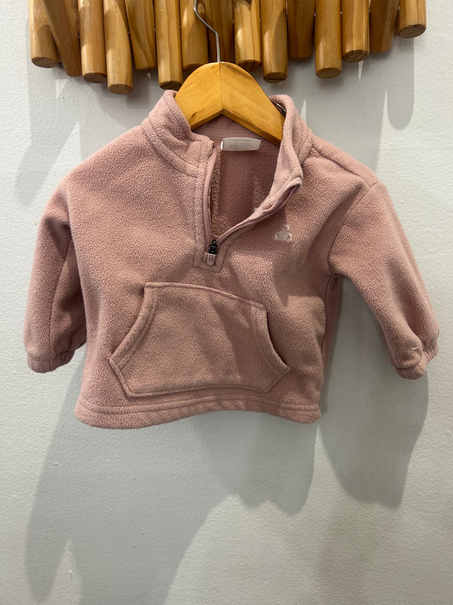 Pink half-zip fleece 3-6m