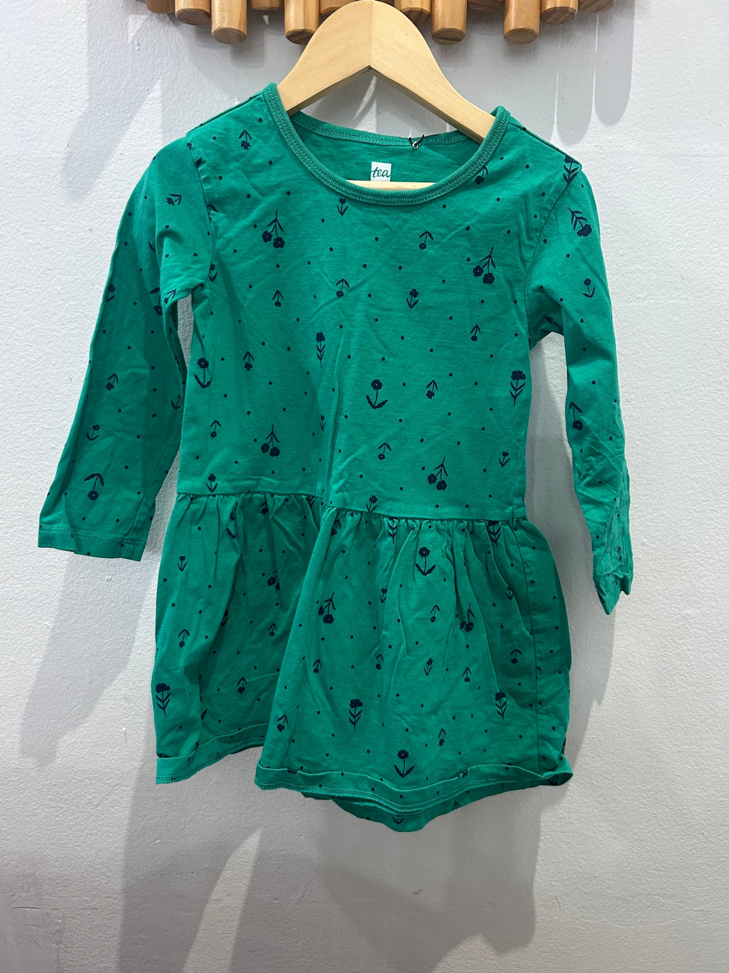 Tea Collection green flowers dress 3y