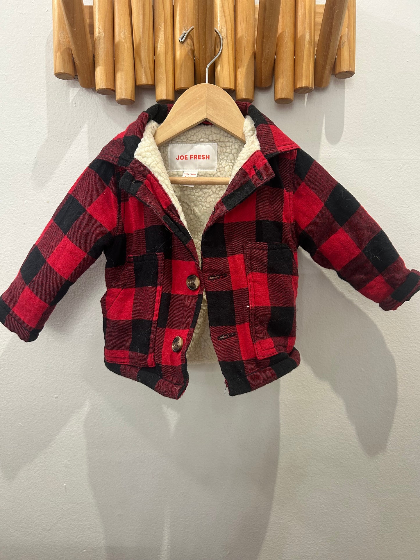 Shacket buffalo plaid 6-12m