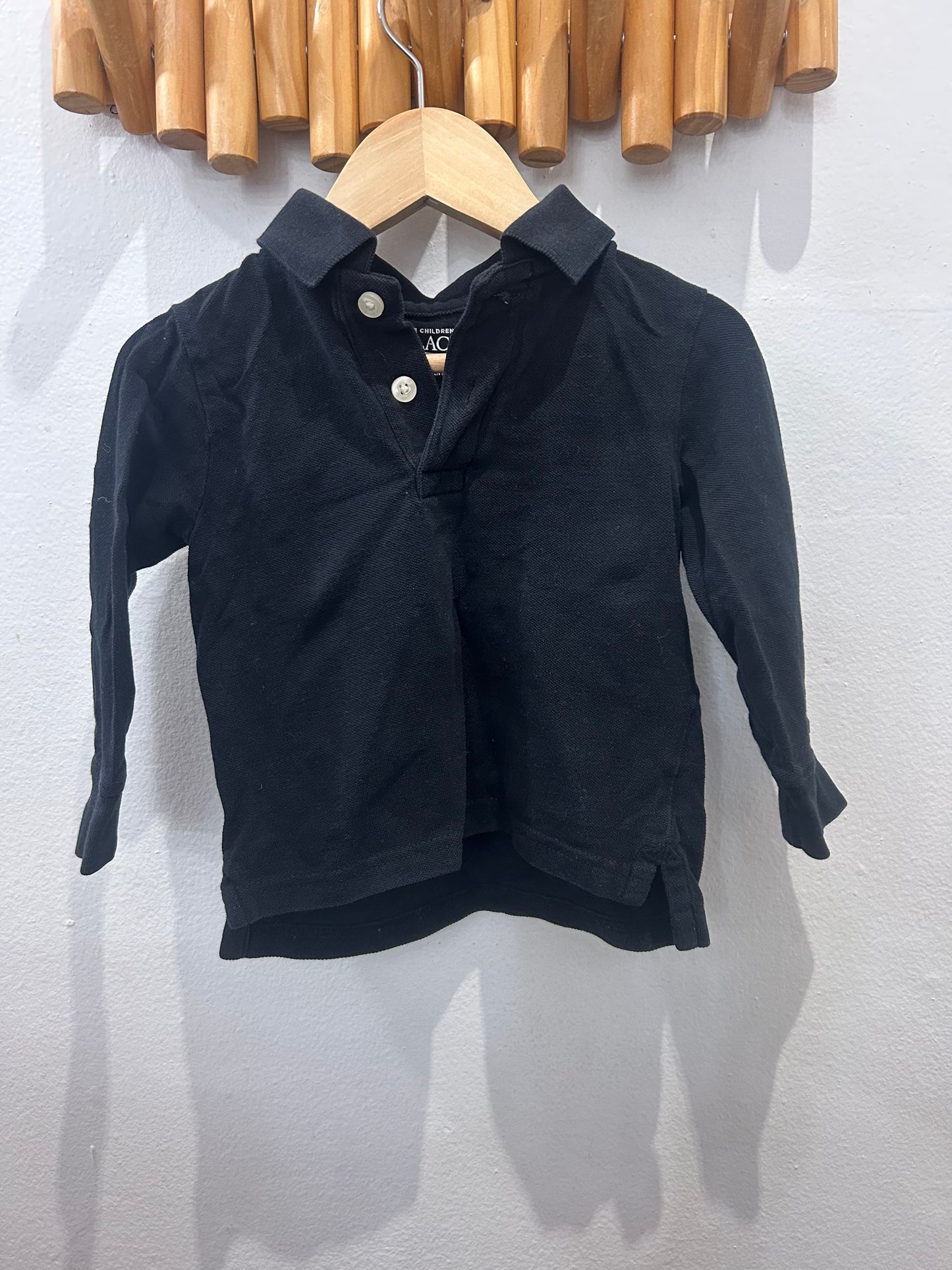 Tee black longsleeve polo 12-18m