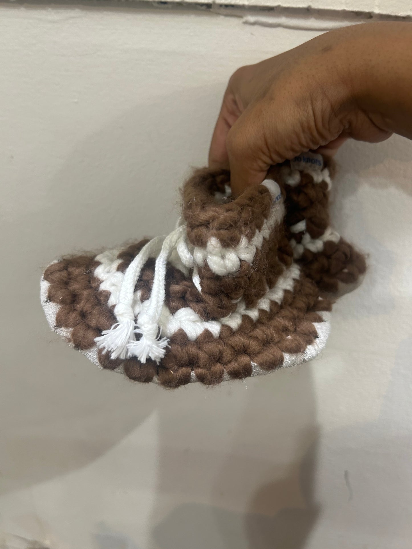 C6 brown wool booties