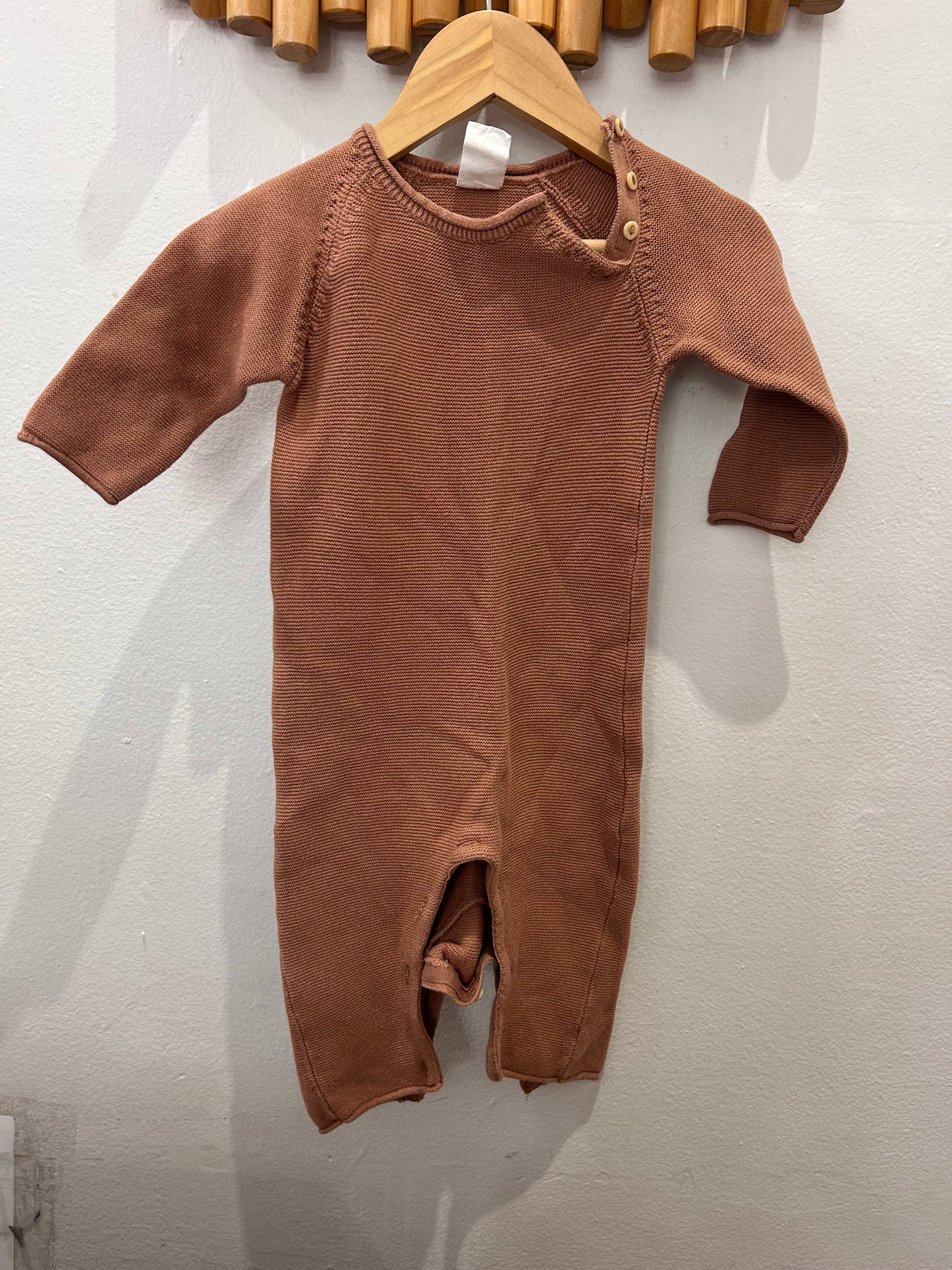 Romper brown sweater 4-6m