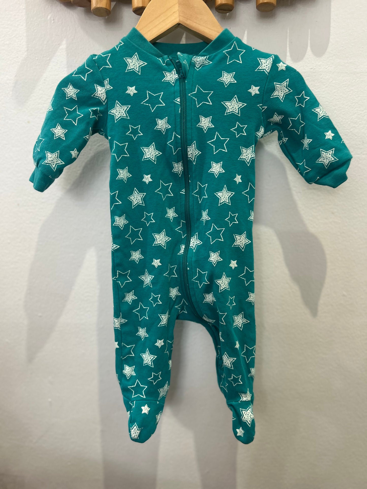 Sleeper teal stars 0-3m