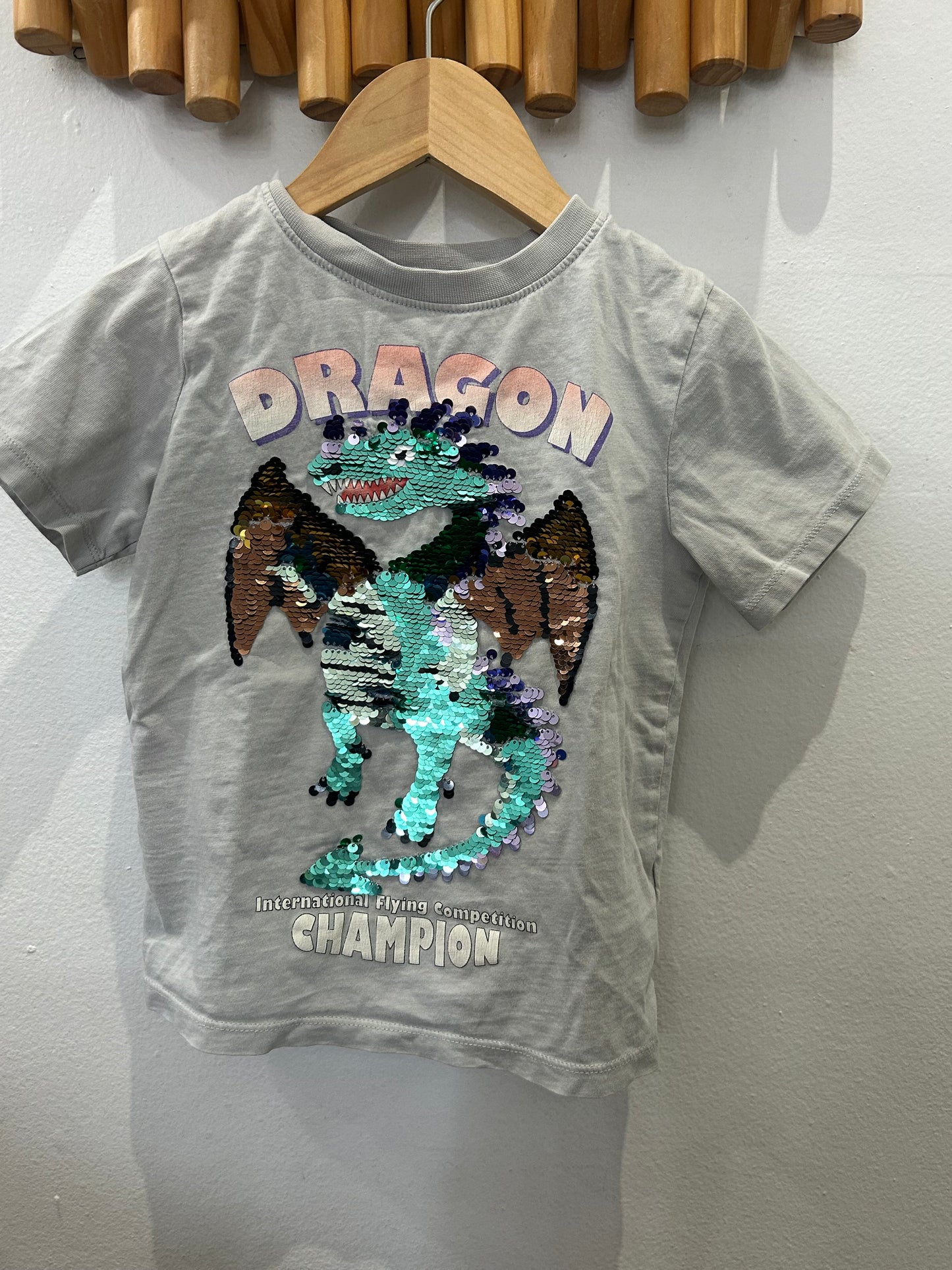 Tee flip-sequin dragon 3-4y