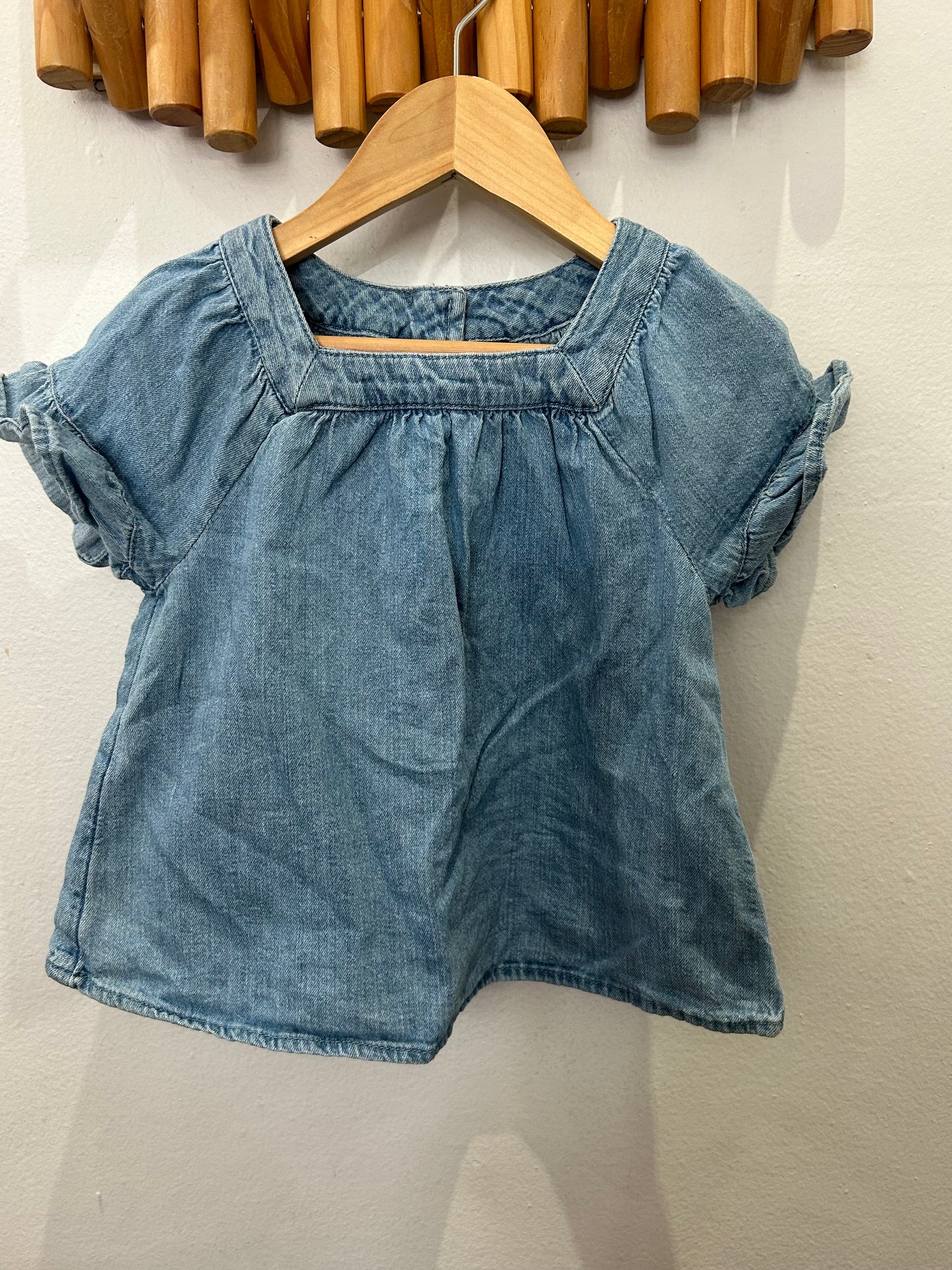 Blouse denim square neck 3y