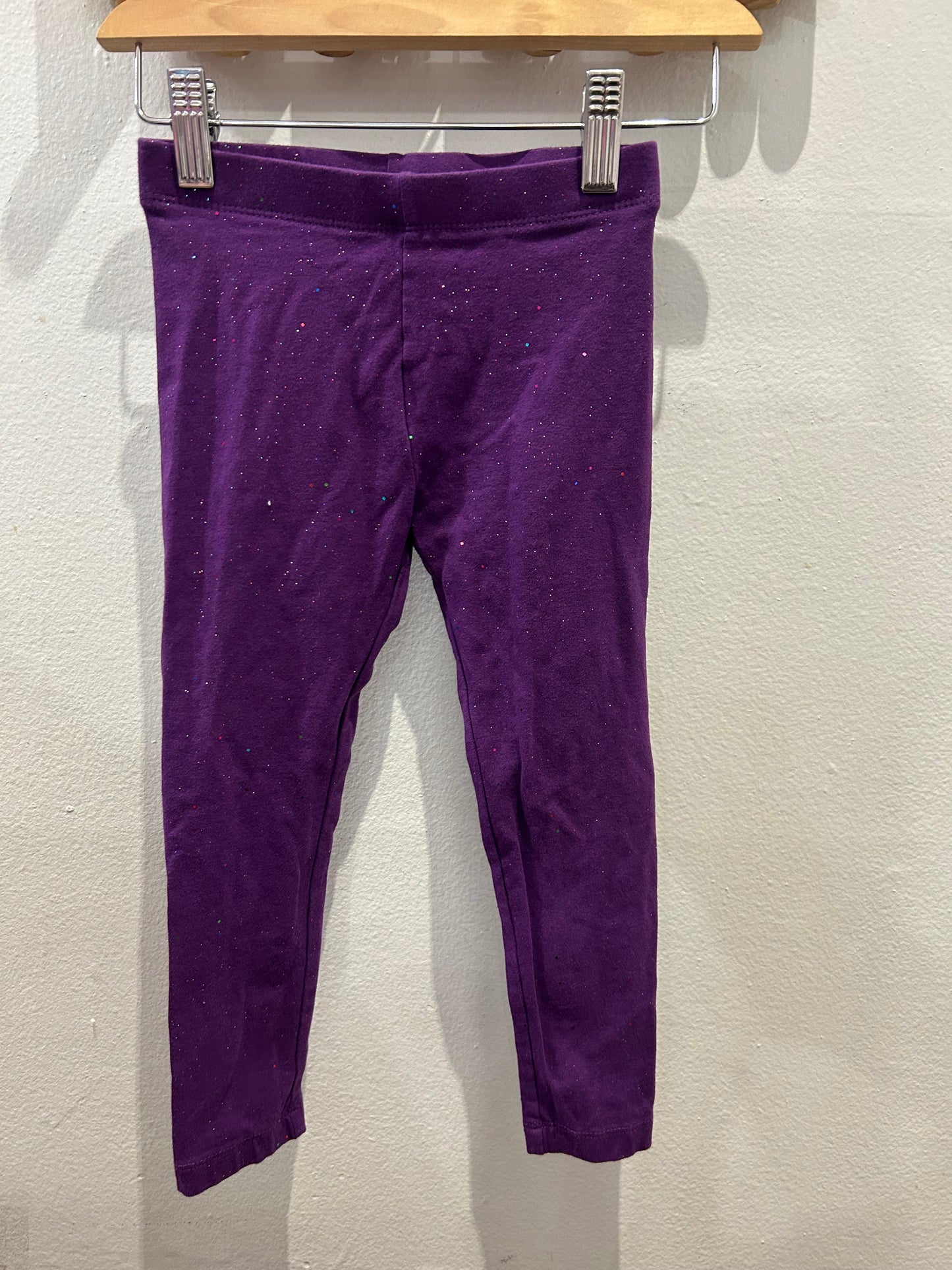 Pants purple sparkly leggings 4y