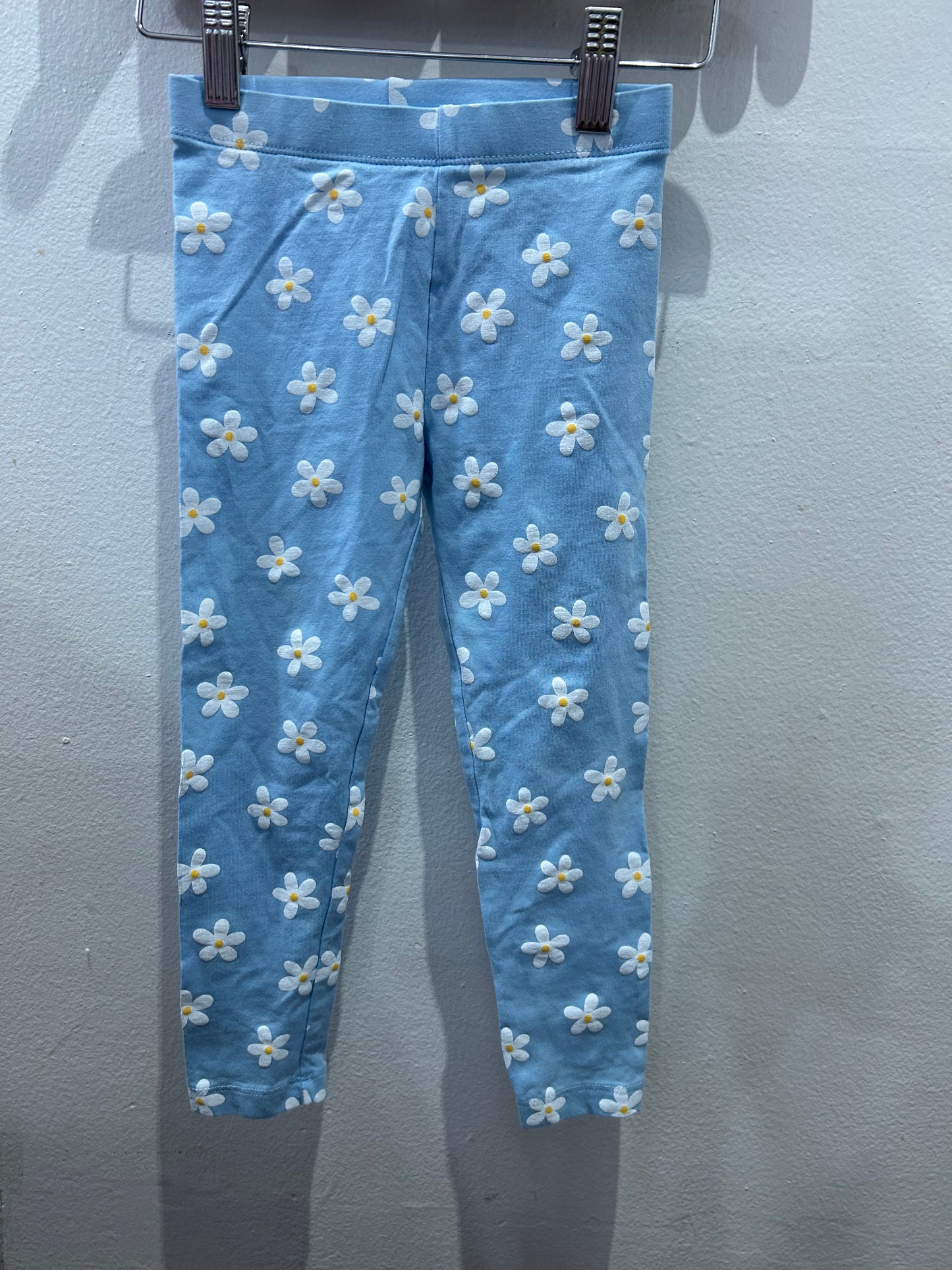 Pants blue daisies leggings 4y
