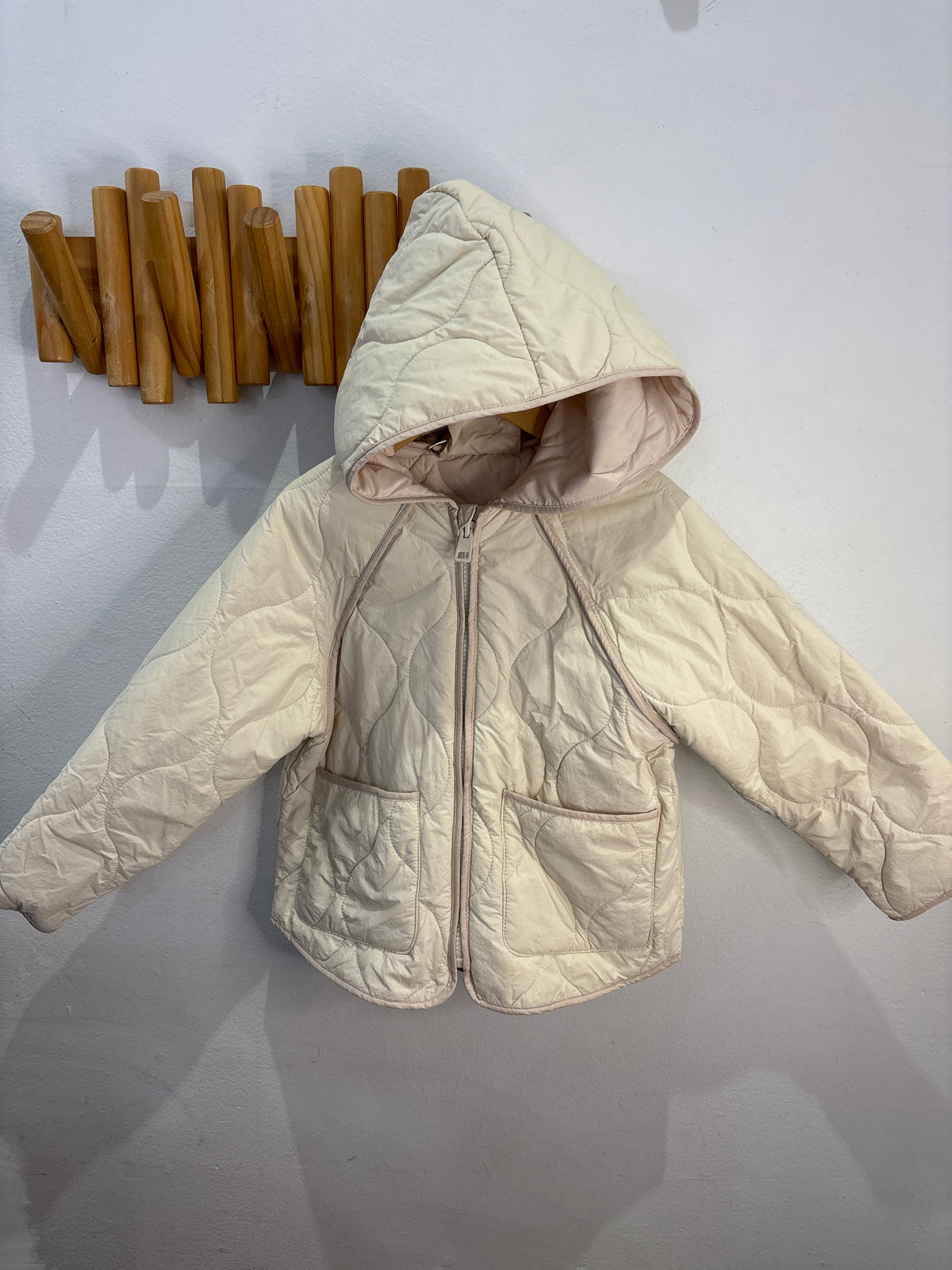 Cream quilted jacket 5y