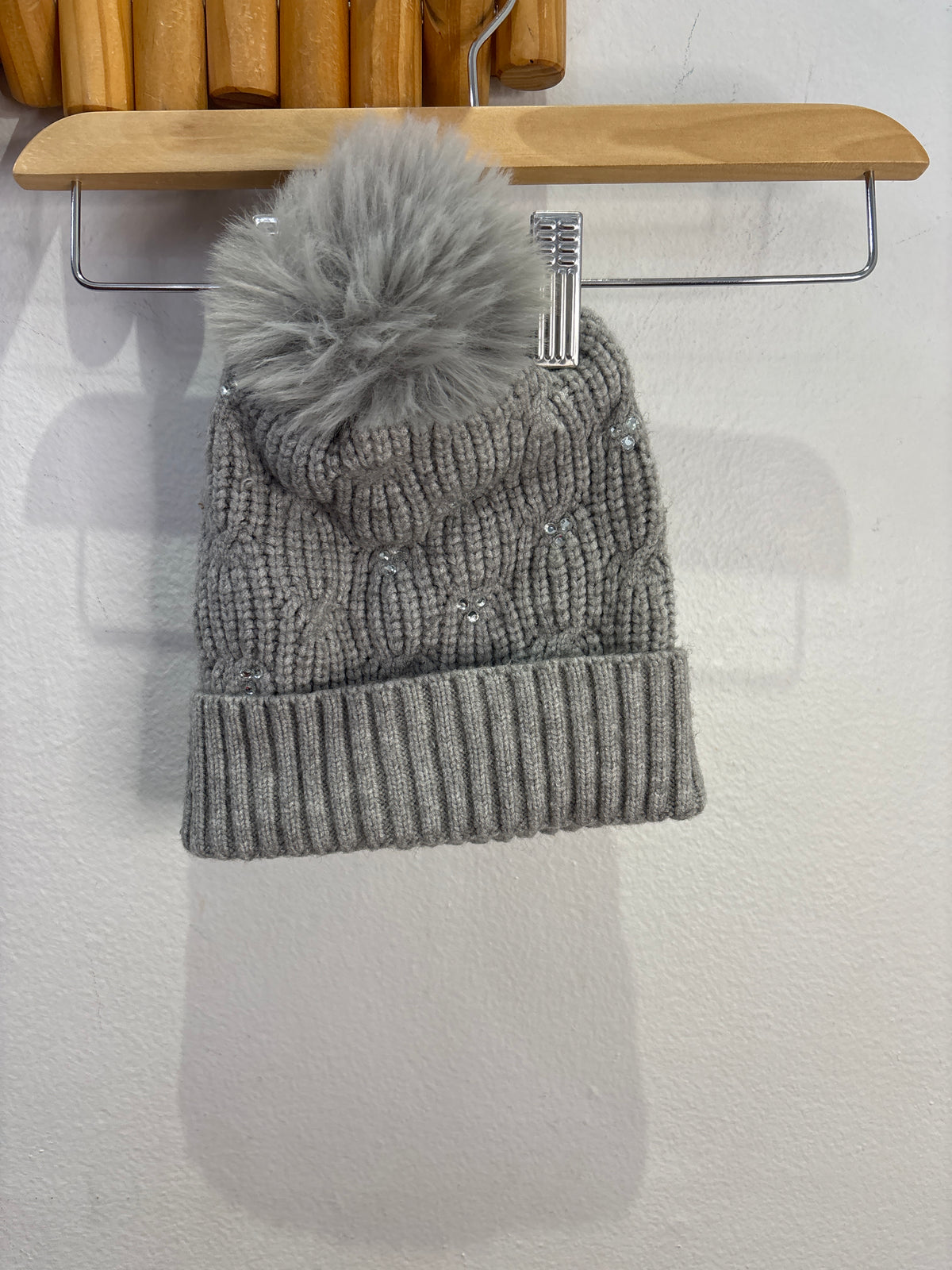 Grey gem detail hat 2-4y
