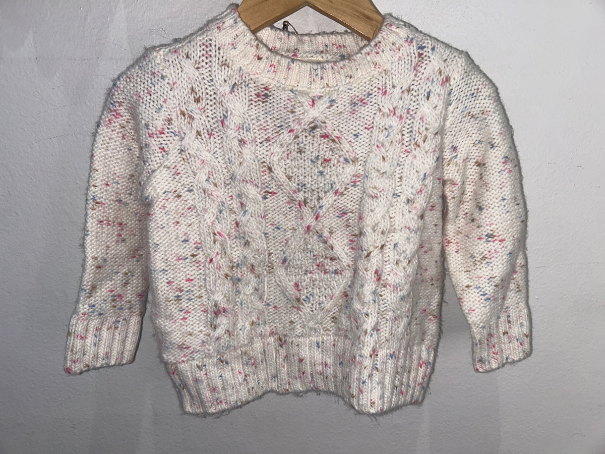 Flecked cable knit sweater 12m