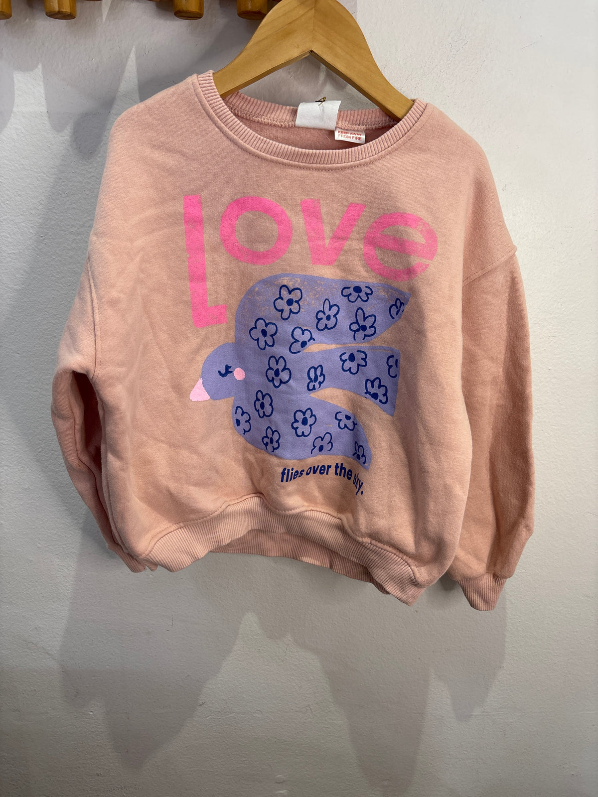 Love flies pullover 5-6y