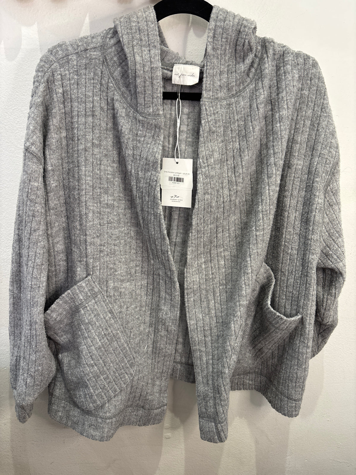 Grey hooded cardigan - adult XS