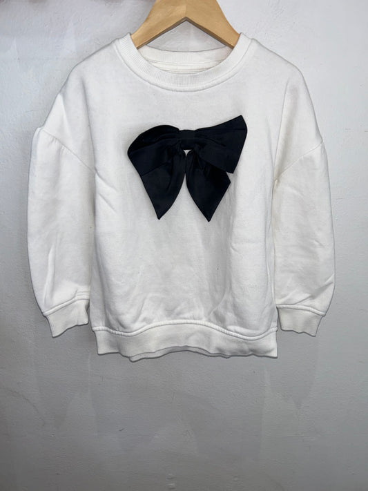 Satin bow pullover 4-5y