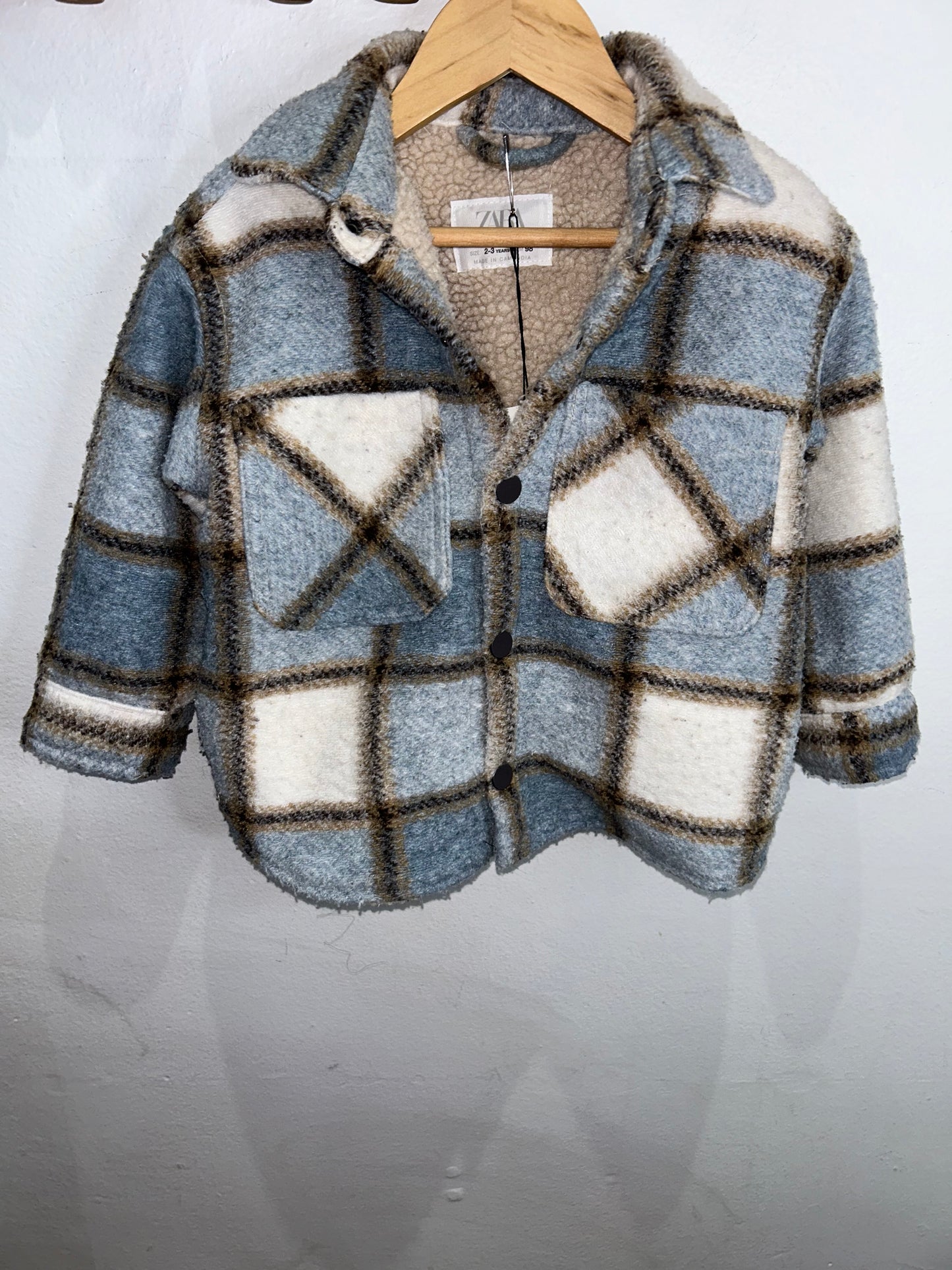 Blue pattern coat 2-3y