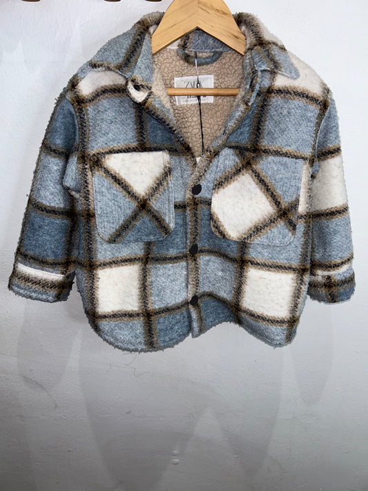 Blue pattern coat 2-3y