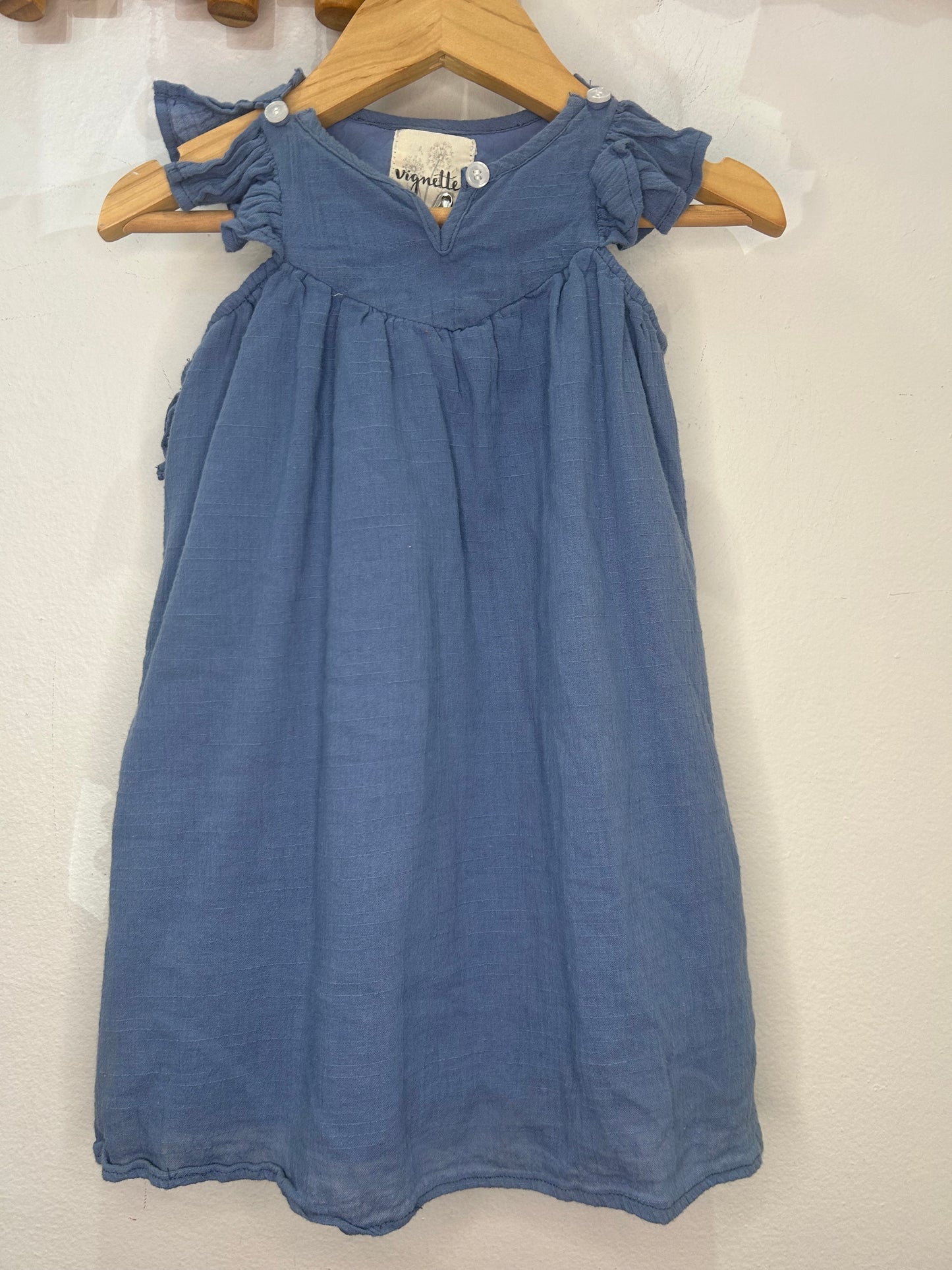 Blue textured dress 12-18m