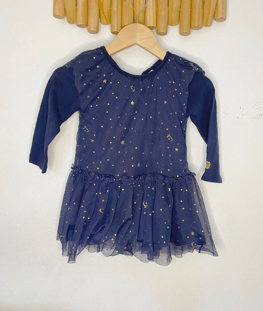 Navy stars tulle dress 18m