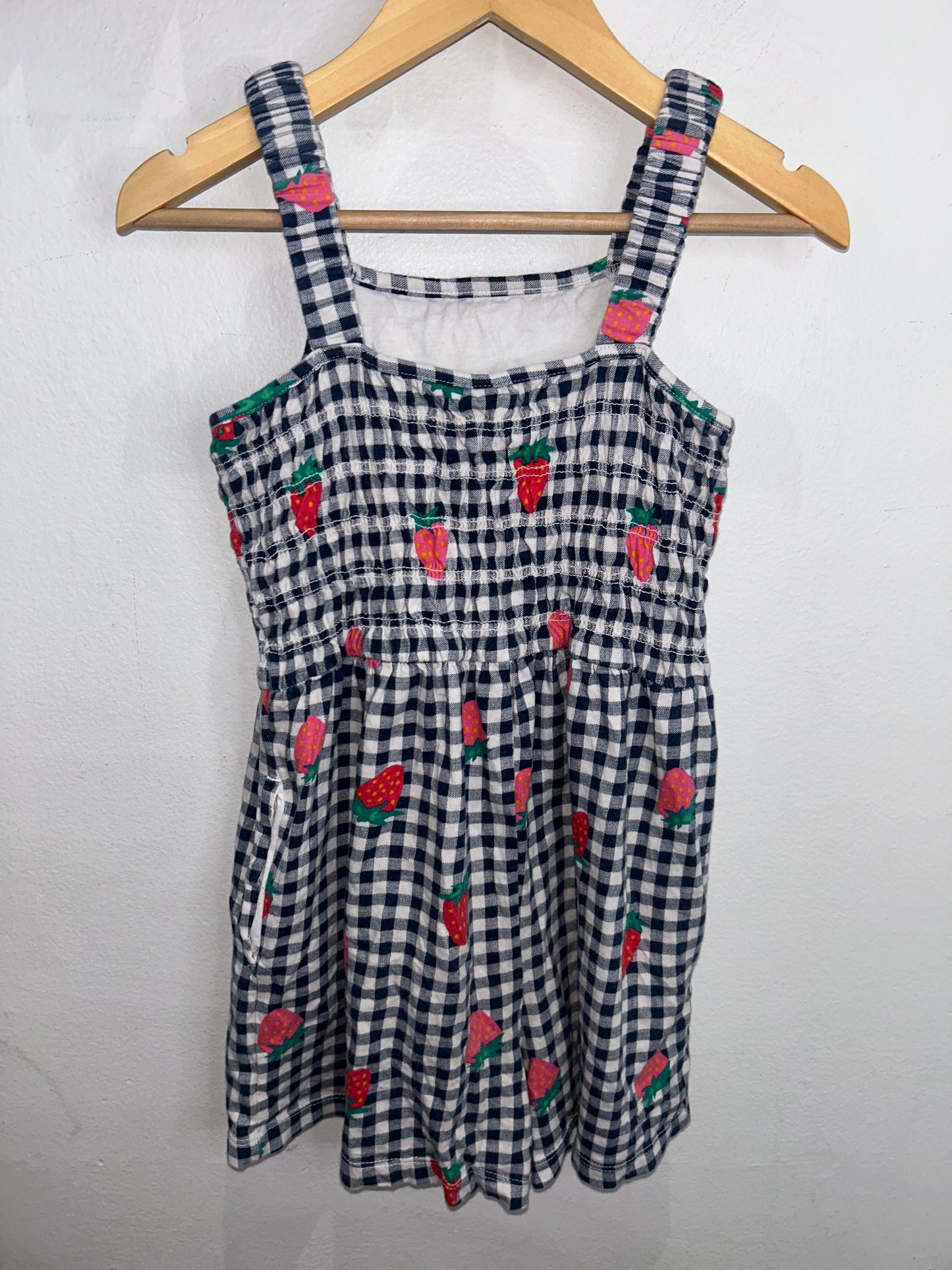 Strawberry checkered dress 10-12y