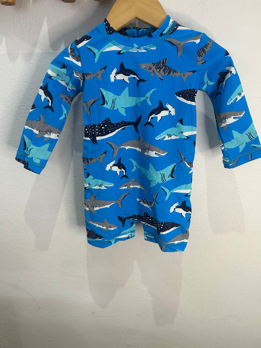 Hatley blue sharks swimsuit 3-6m