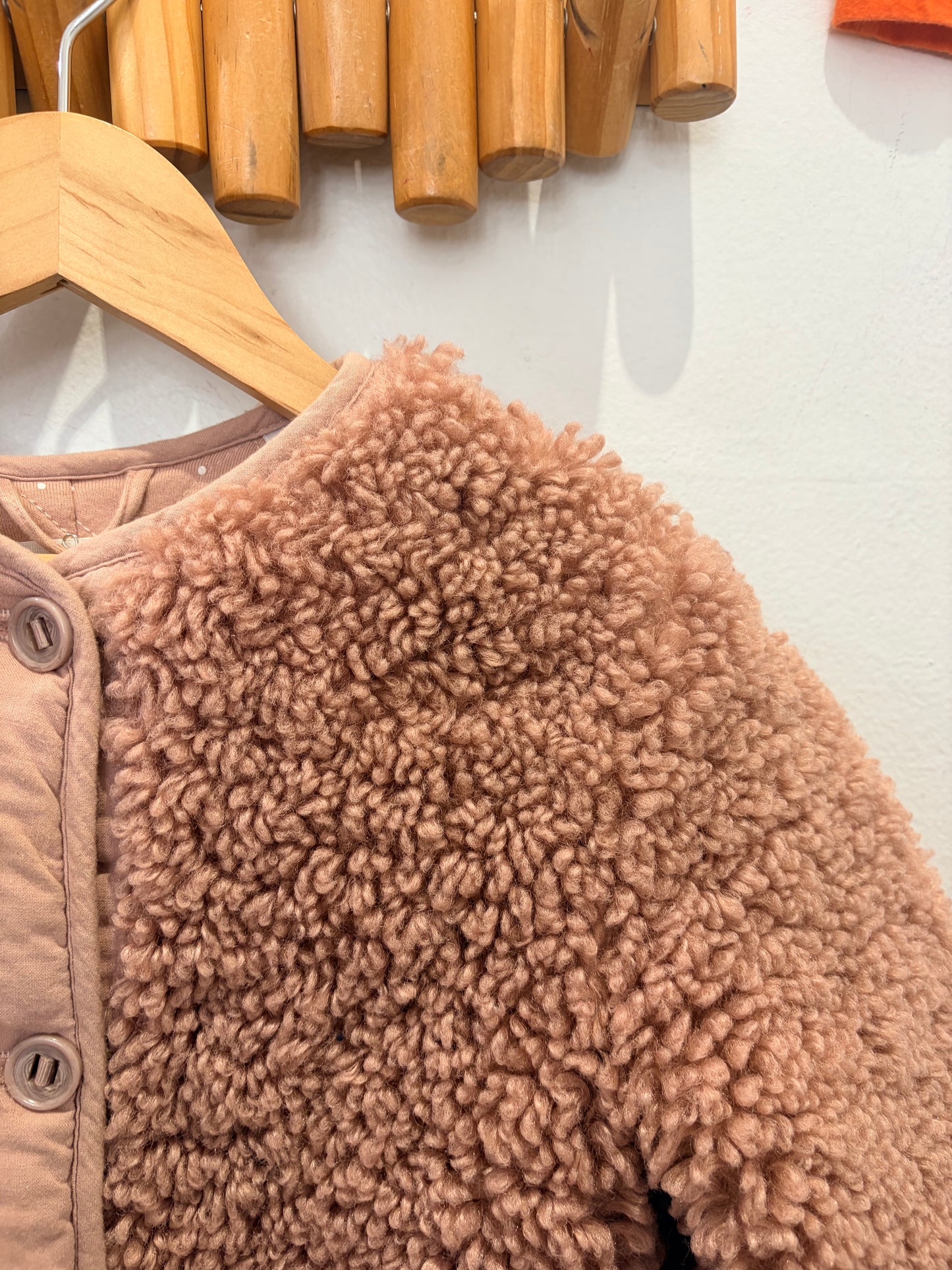 Pink furry chore jacket 3-4y