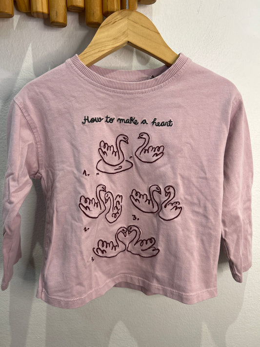 Swan hearts longsleeve  3y