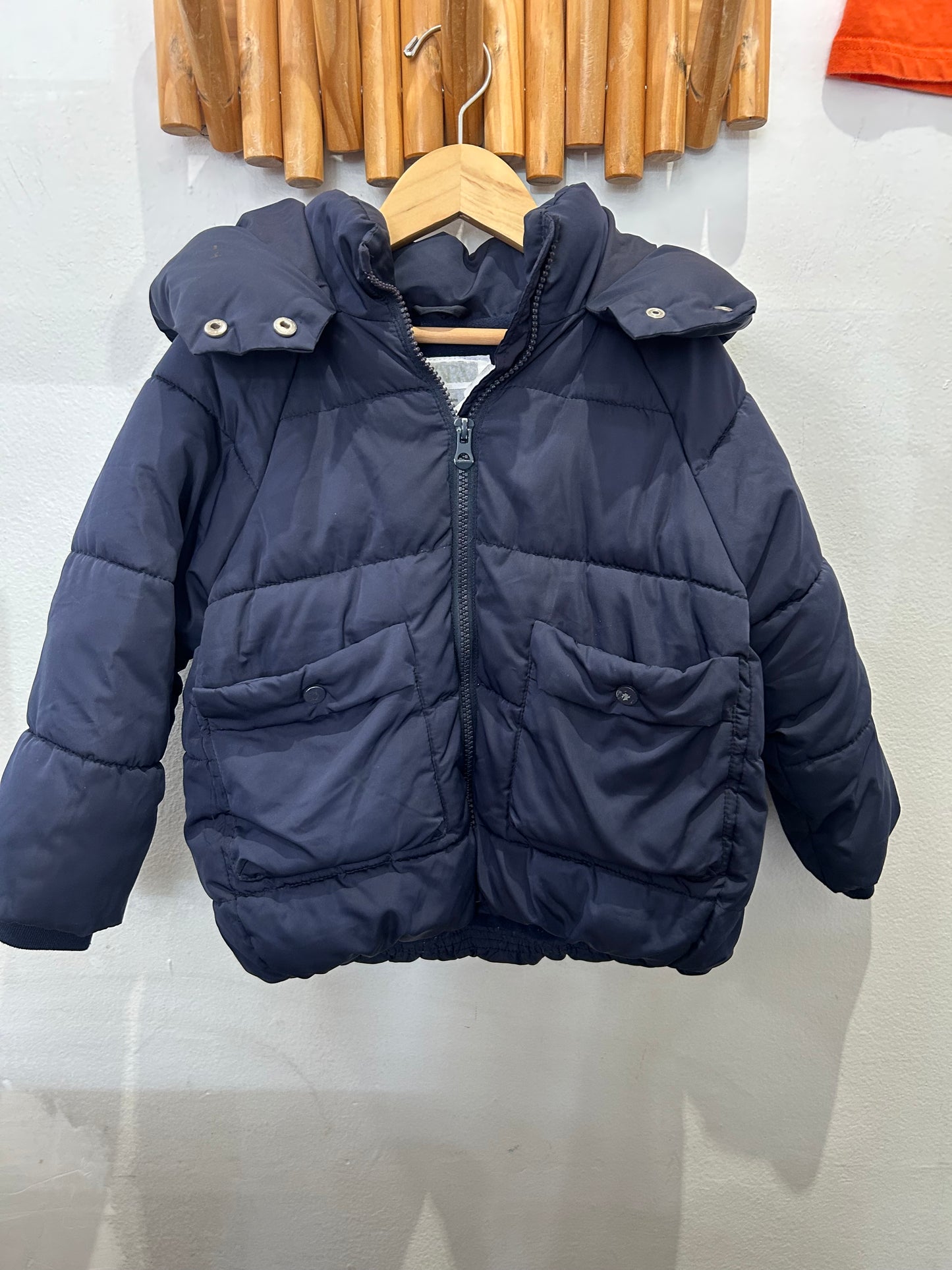 Navy puffer jacket 4-5y