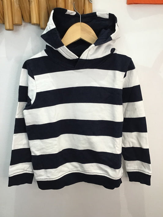 Hoodie navy thick stripes 4-5y