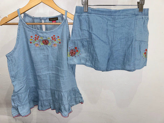 Embroidery light chambray set 12y