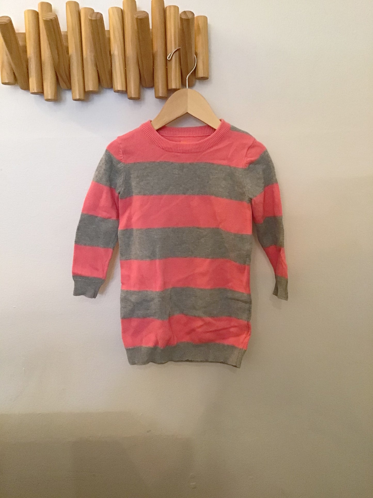 Pink and grey sweater dress 3y