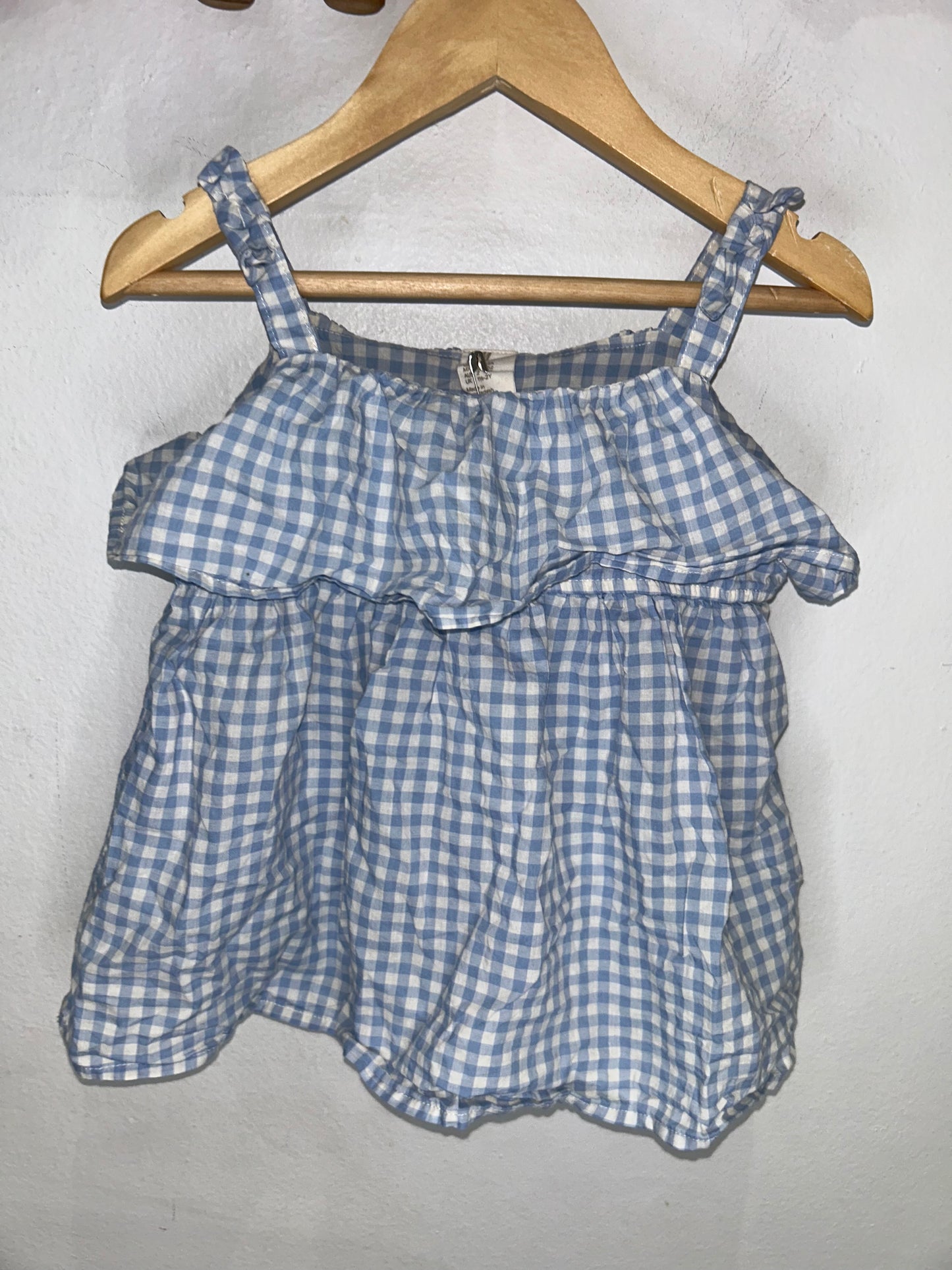 Blue checkered shorts set 18-24m