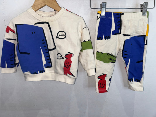 Elephant and friends jogger set 9-12m