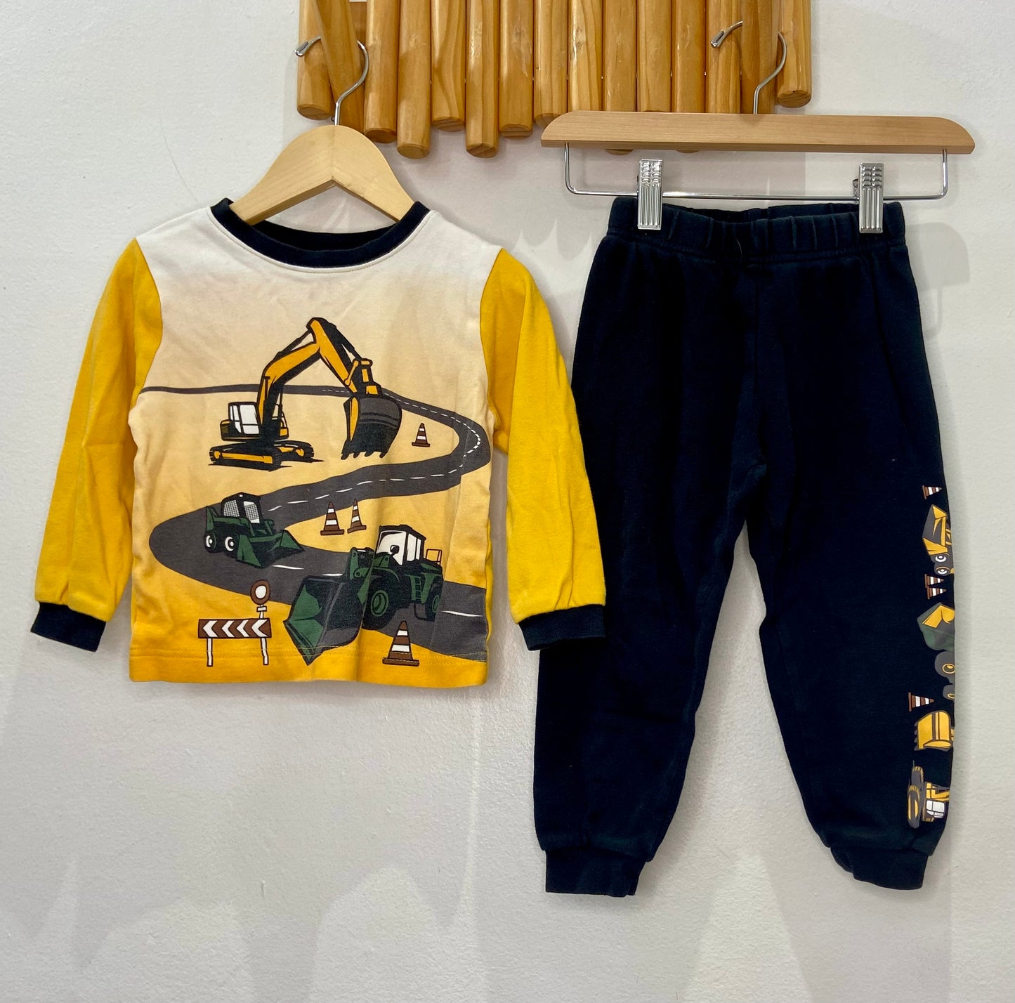 Yellow construction pyjamas 2-3y