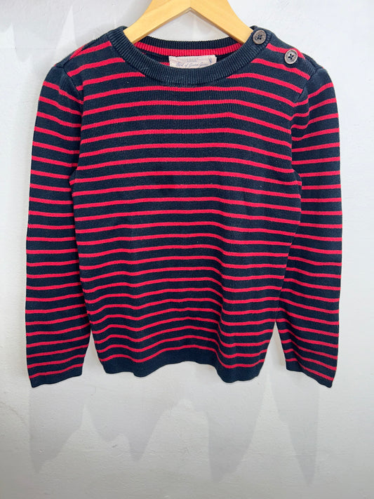 Red stripes sweater 6-8y