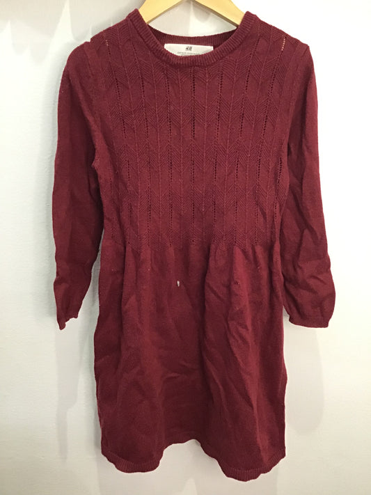 Maroon knit sweater dress 4-6y