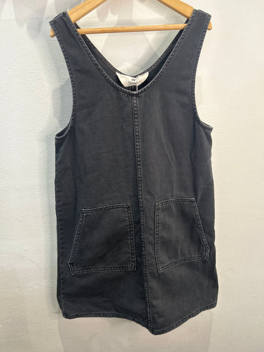 Black denim skirt romper 7-8y