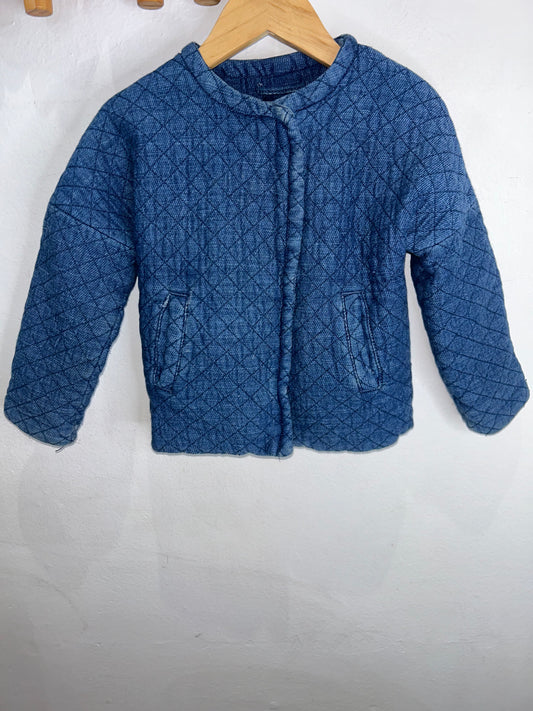 Blue quilted jacket 4y